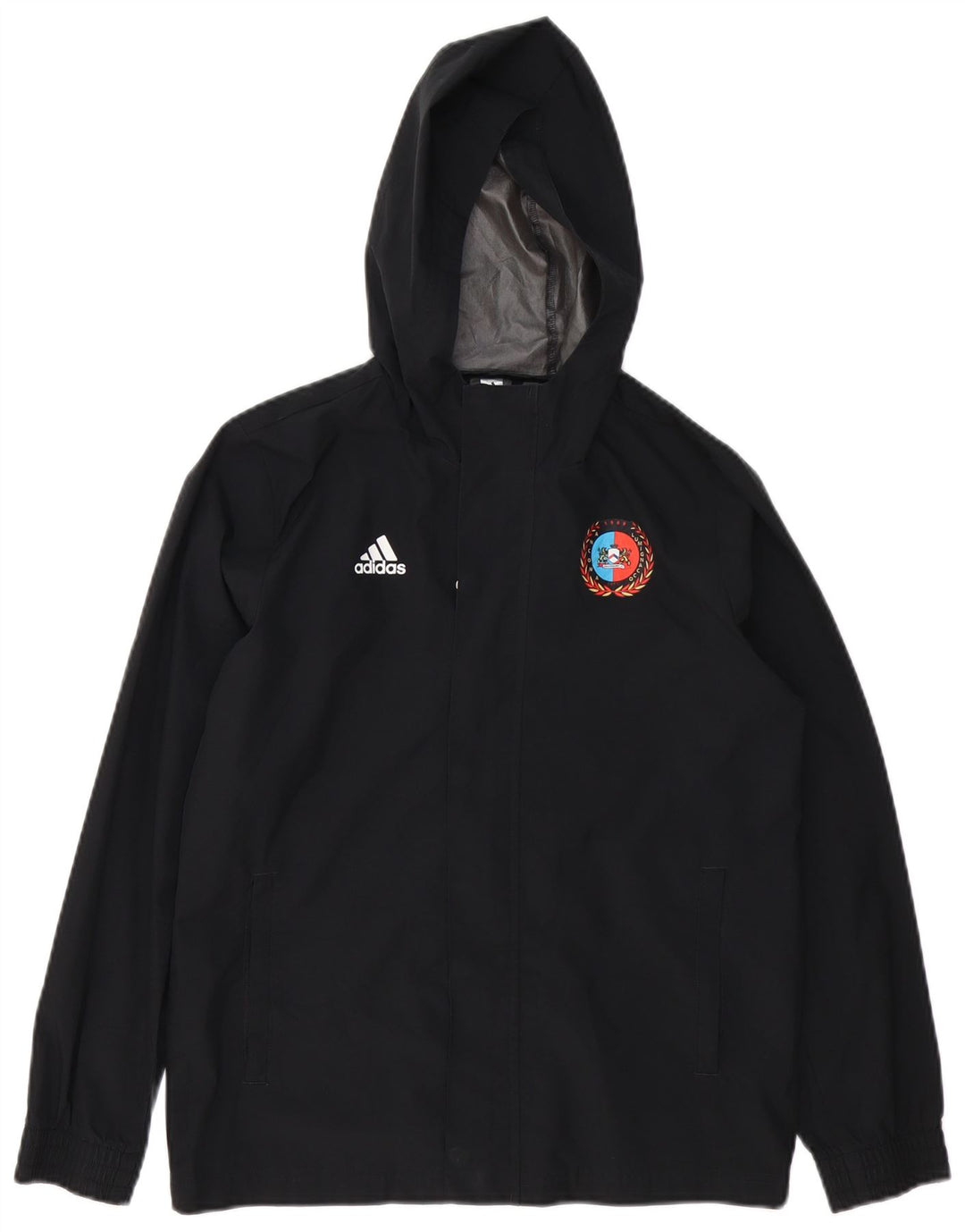 ADIDAS Chaqueta impermeable con capucha Ancona Graphic para niños 11-12 años Negro Poliéster