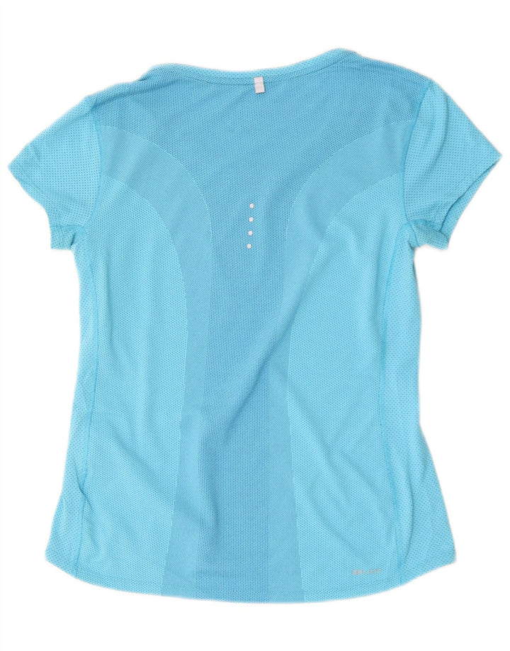 Nike Camiseta Dri Fit para mujer UK 10 Small Blue Colourblock Poliéster