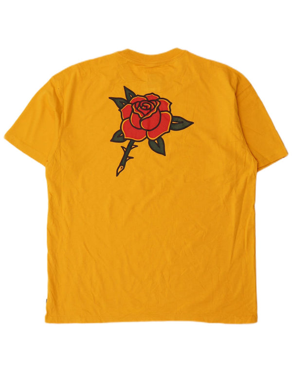 Nike Camiseta holgada con gráfico para hombre Top de algodón floral amarillo medio