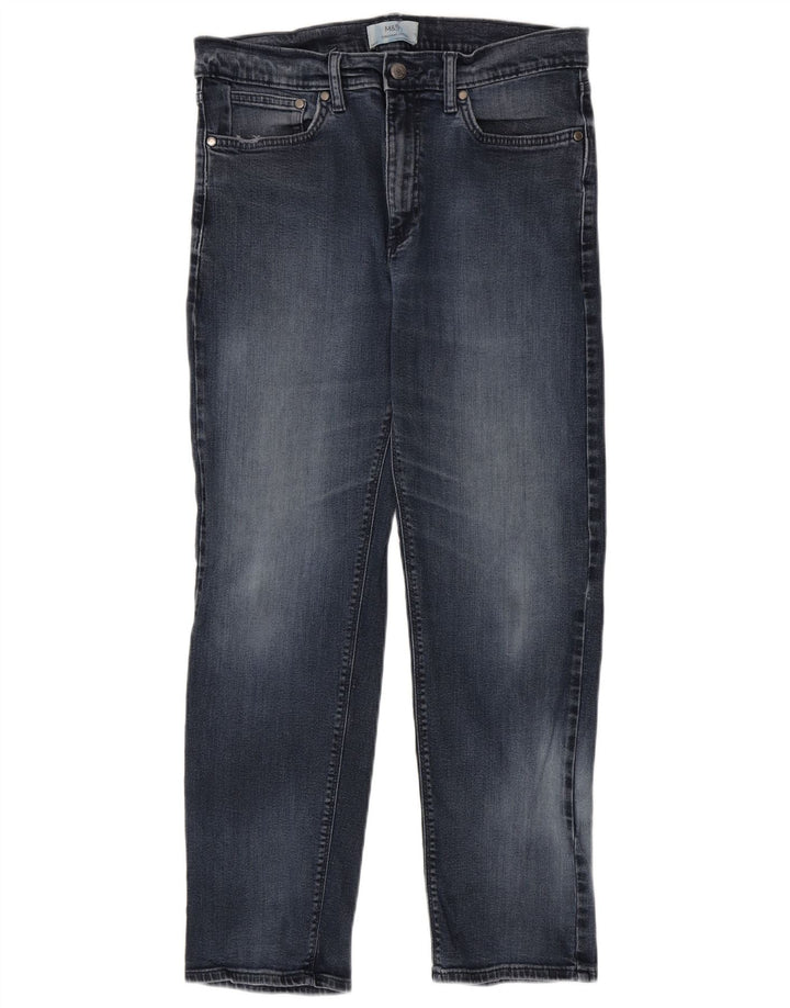 Marks & Spencer Vaqueros rectos para hombre W34 L31 Algodón azul marino