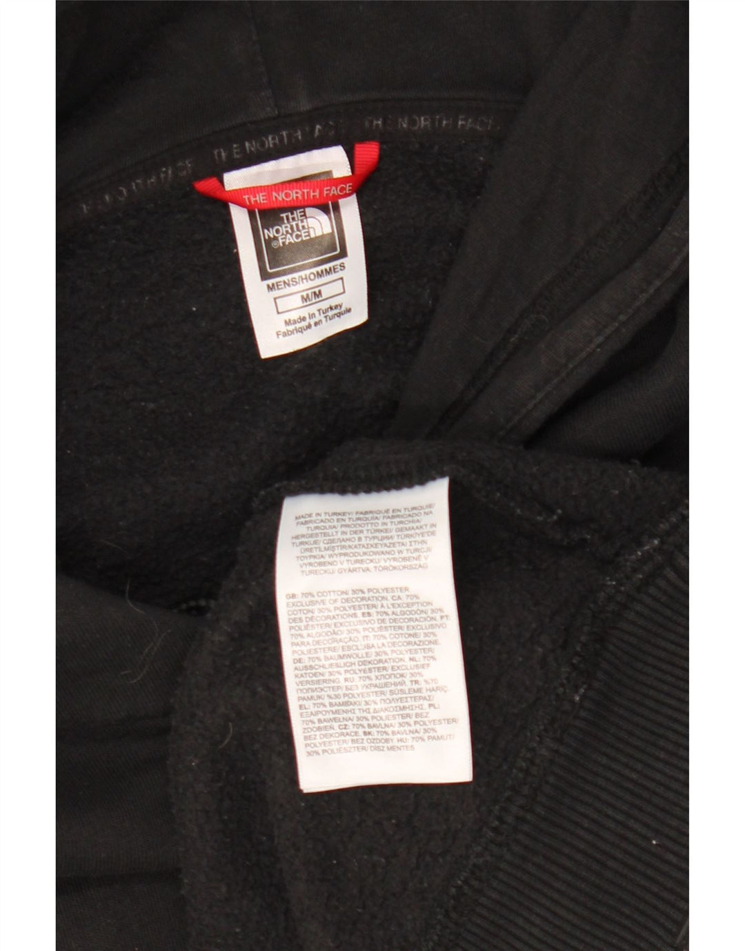 The North Face Jersey con capucha para hombre, talla mediana, algodón negro