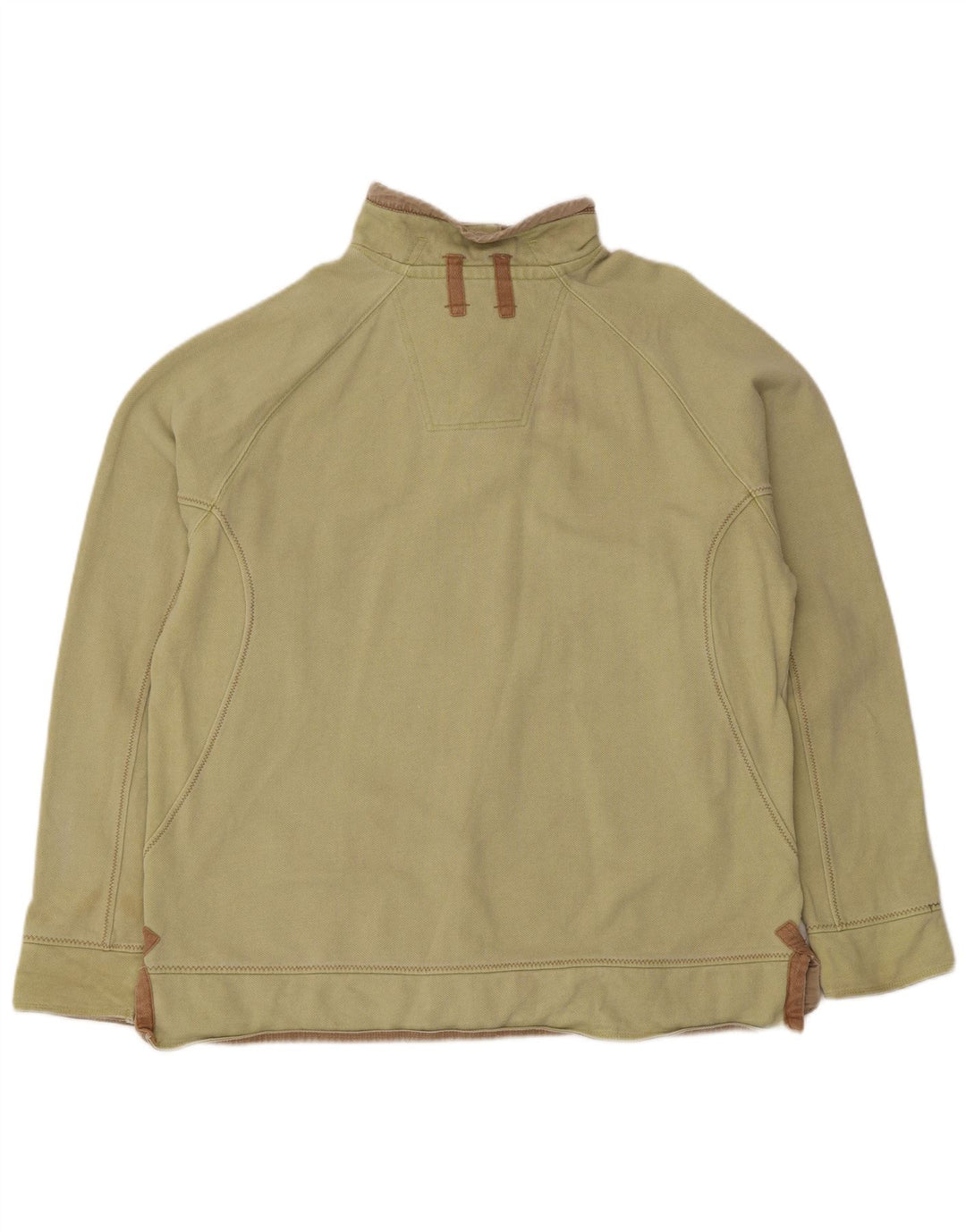 Sudadera con cuello y botones para hombre de Fat Face, jersey grande de algodón verde