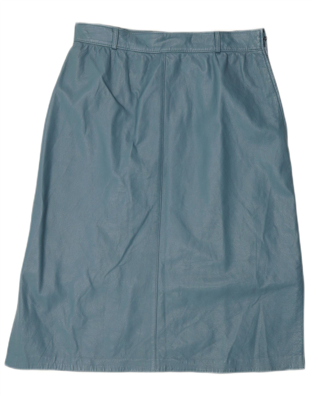 Falda de cuero vintage para mujer W28 azul medio