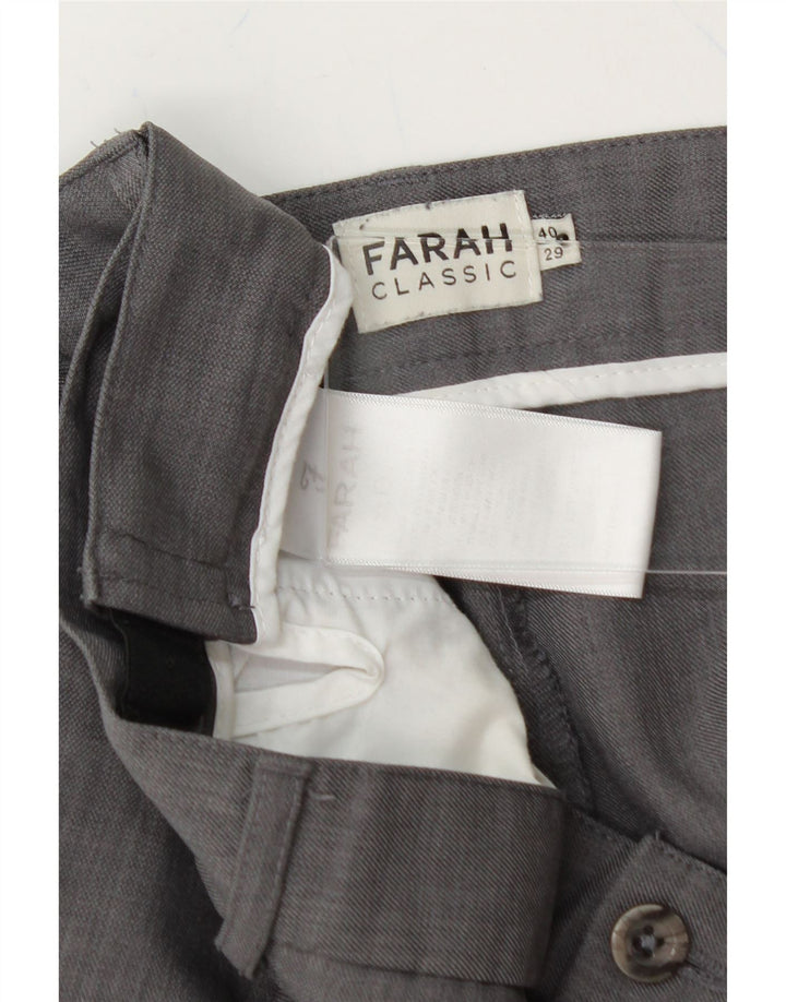 FARAH Mens Straight Casual Trousers W40 L29 Grey Polyester Vintage Farah and Second-Hand Farah from Messina Hembry 