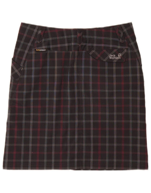 Jack Wolfskin Falda recta para mujer UK 8/10 Small W28 Black Check