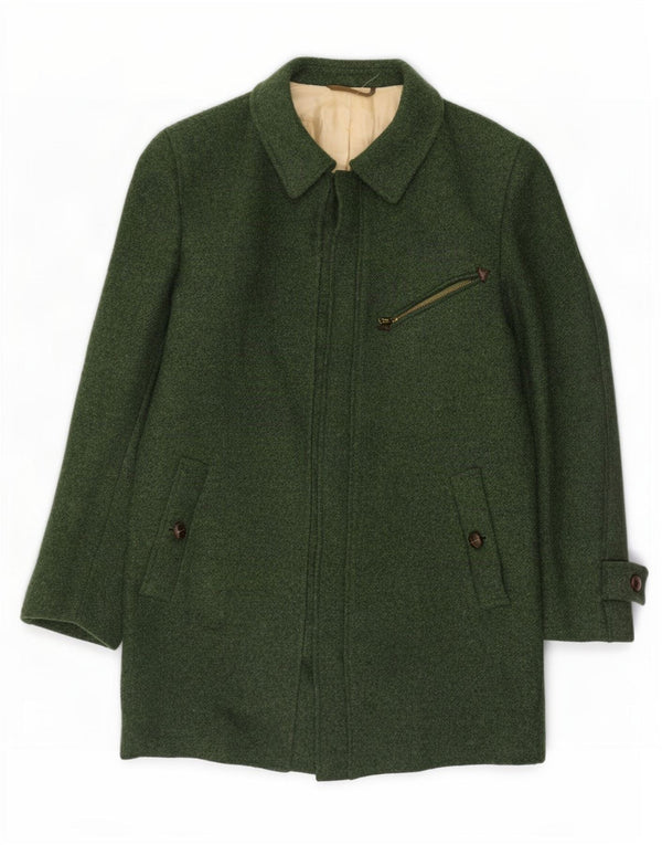 Abrigo vintage para hombre IT 44 XS lana verde