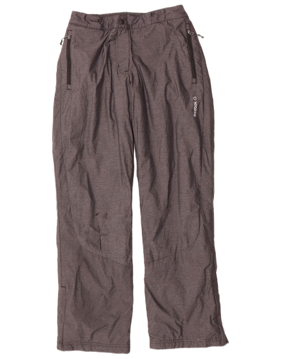 REEBOK Pantalones cortavientos para mujer UK 12/14 Nylon gris medio
