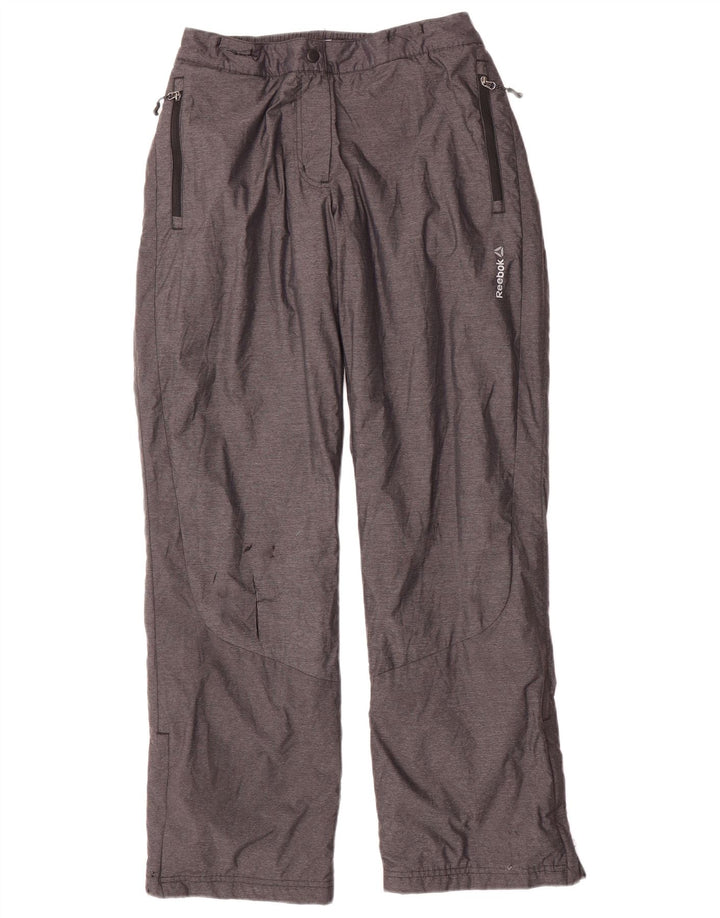 REEBOK Pantalones cortavientos para mujer UK 12/14 Nylon gris medio