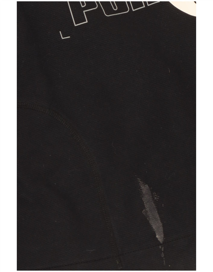 Puma Mujer Graphic Crop Sudadera Jumper UK 14 Medium Negro