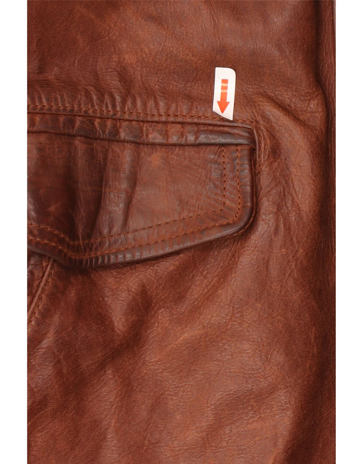Vintage chaqueta de cuero para hombre Reino Unido 40 cuero marrón grande