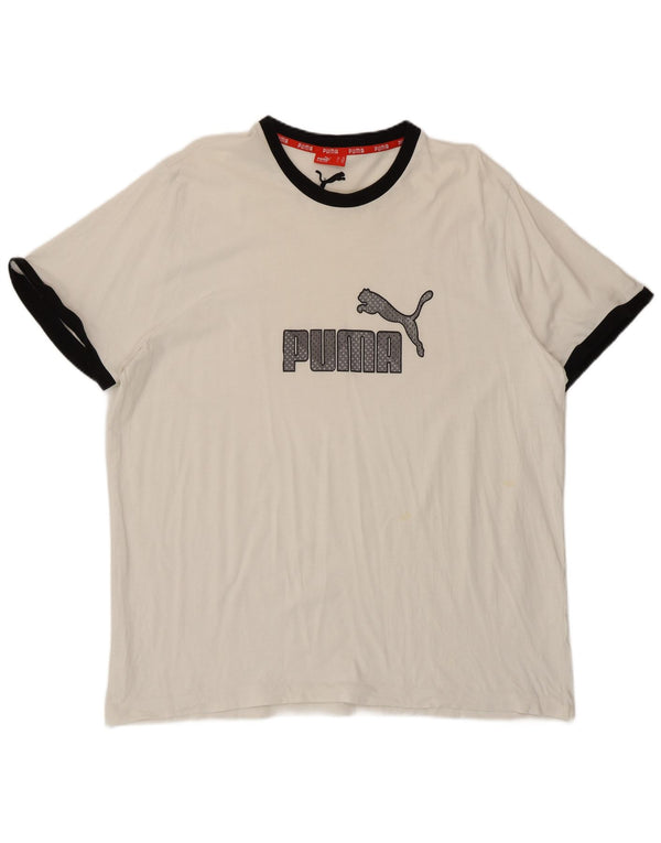 Puma Camiseta gráfica para hombre Top 2XL Blanco