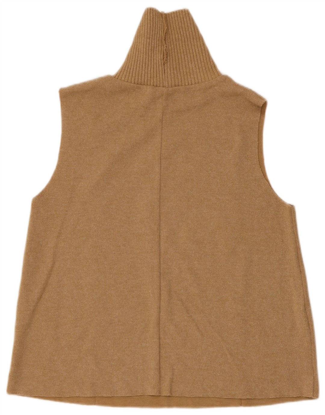 Zara Mujer Chaleco Top UK 12 Medio Beige Algodón