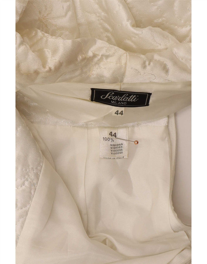 Conjunto de falda vintage de 2 piezas para mujer IT 44 Medio W28 Viscosa blanca