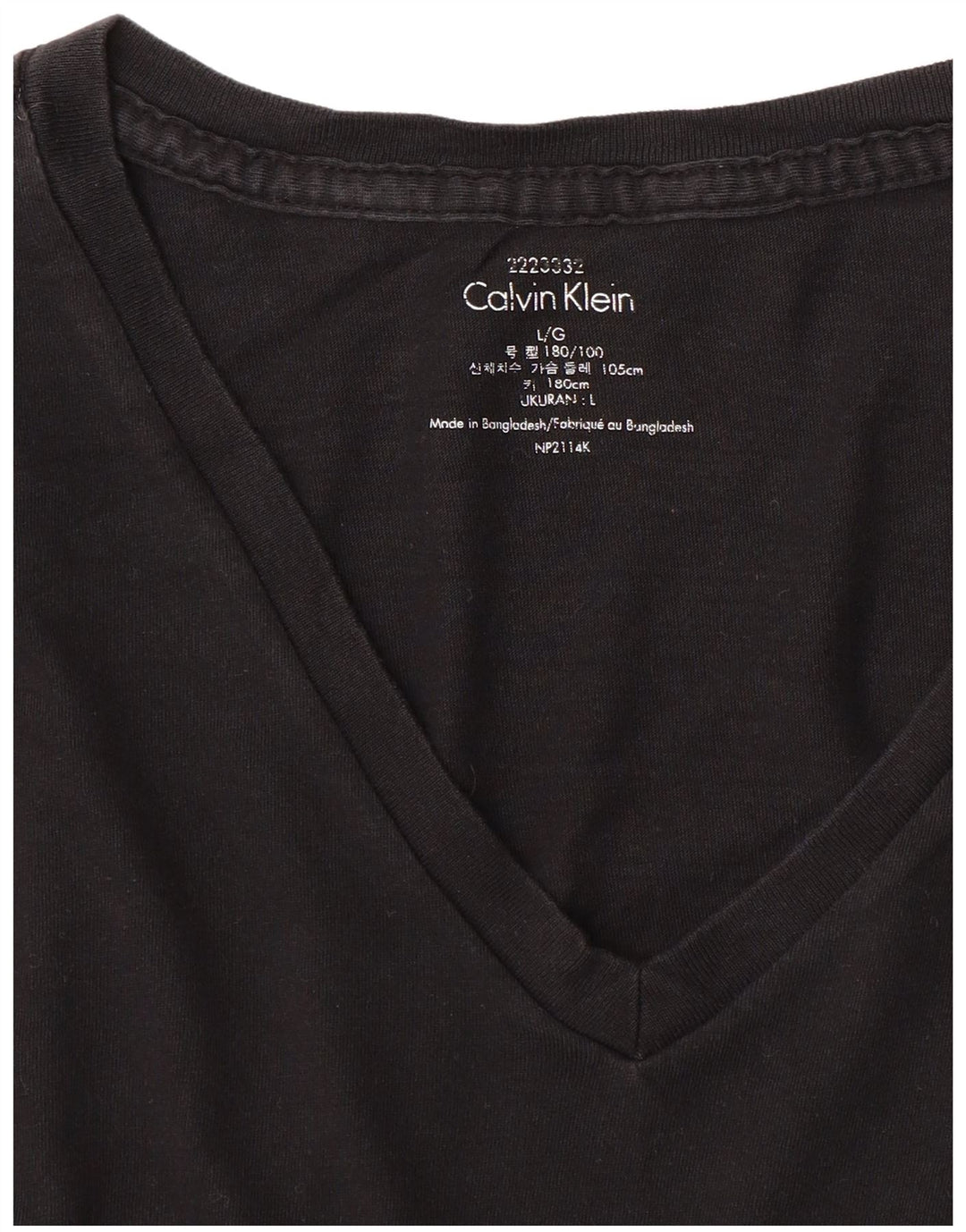 CALVIN KLEIN Camiseta para hombre Top Grande Negro