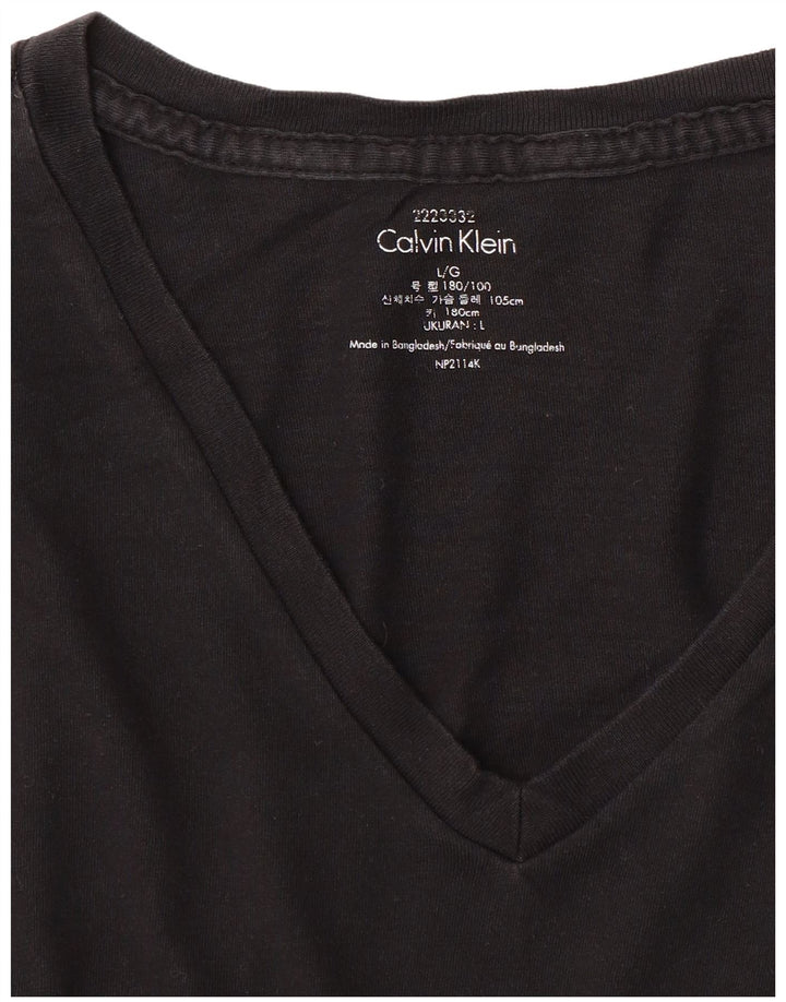CALVIN KLEIN Camiseta para hombre Top Grande Negro