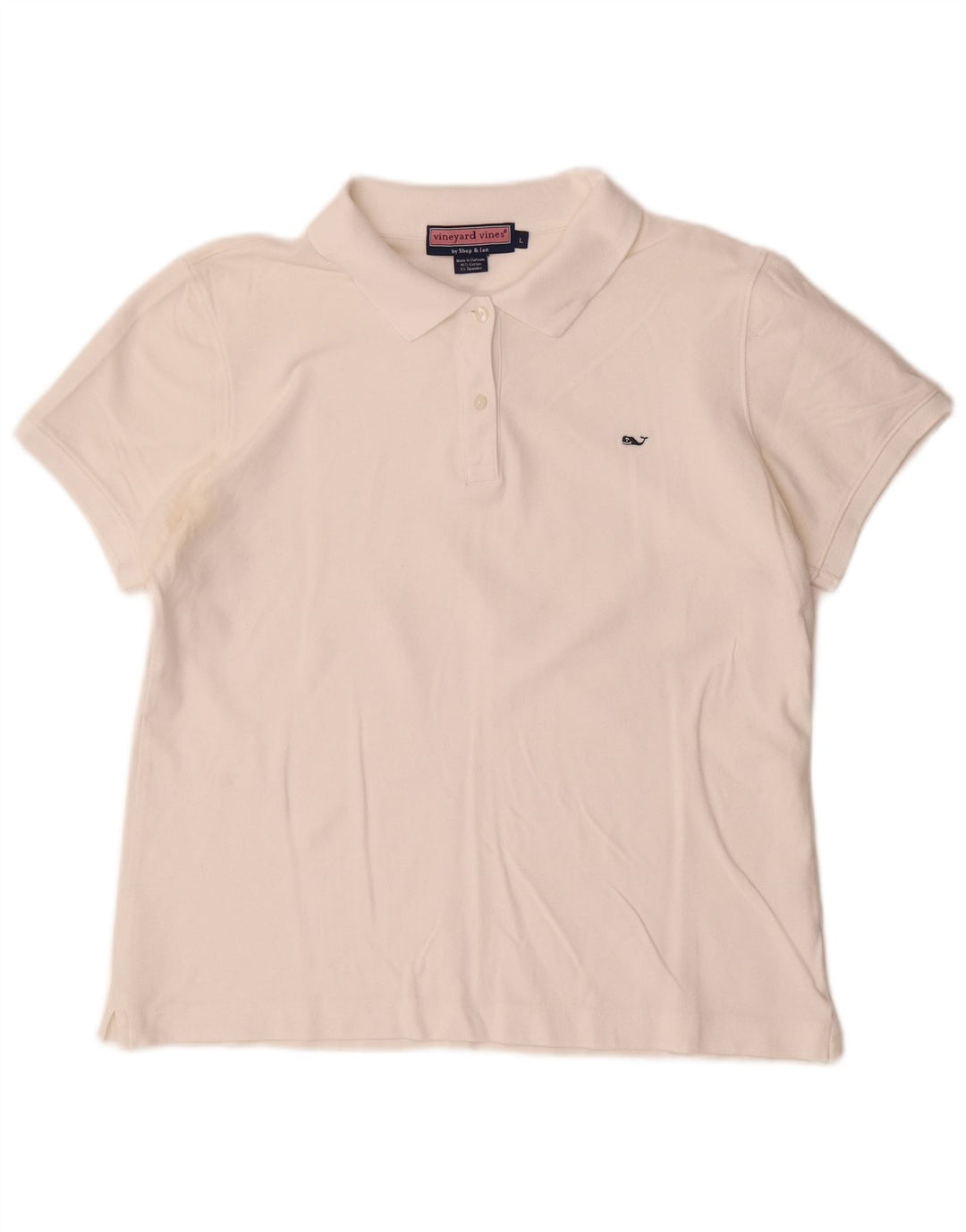 VINEYARD VINES Polo para mujer UK 46 Grande Algodón blanco