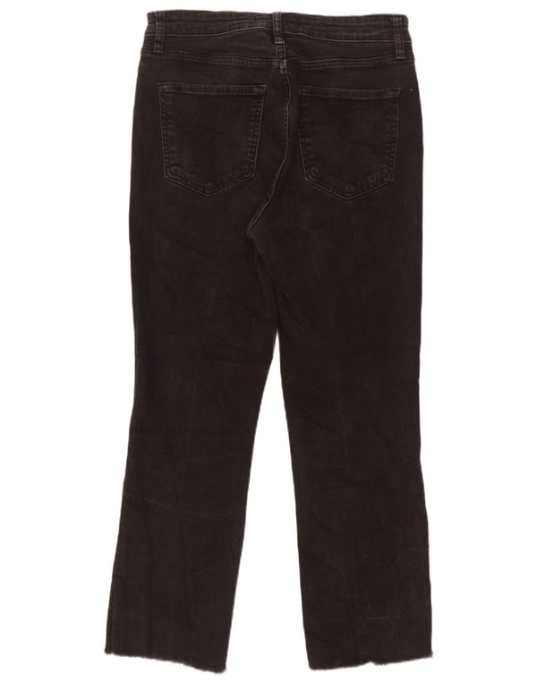 Zara Vaqueros recortados de cintura alta para mujer EU 40 Medium W30 L25 Algodón negro