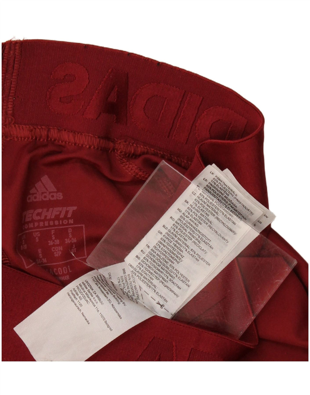 ADIDAS Womens Climacool Graphic Leggings UK 8/10 Small  Burgundy Polyester