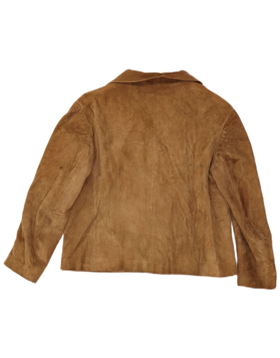 Vintage mujer 3 botones ante Blazer chaqueta Reino Unido 14 marrón medio