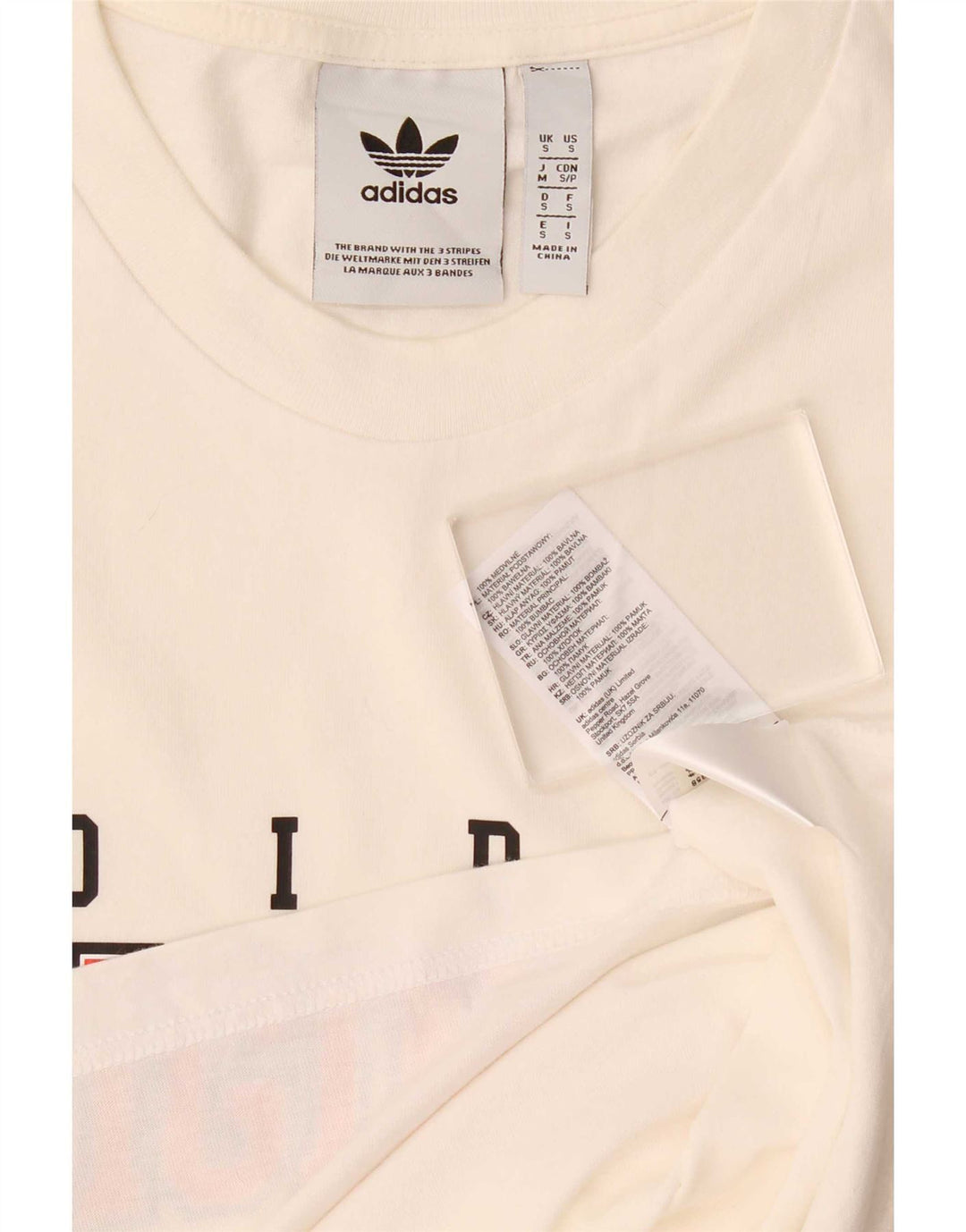Adidas - Camiseta gráfica para hombre, talla pequeña, algodón blanco