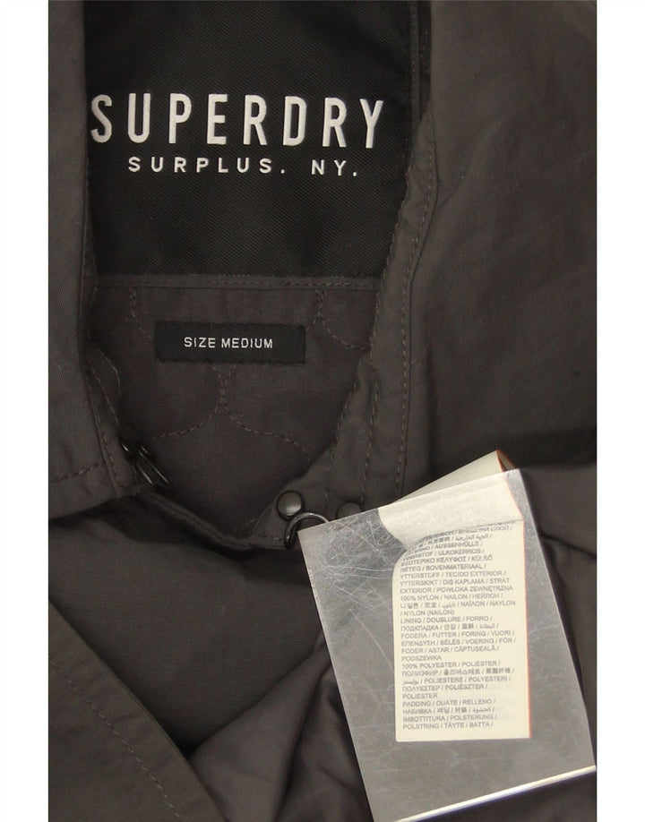 SUPERDRY Mens Bomber Jacket UK 38 Medium Grey Nylon Vintage Superdry and Second-Hand Superdry from Messina Hembry 