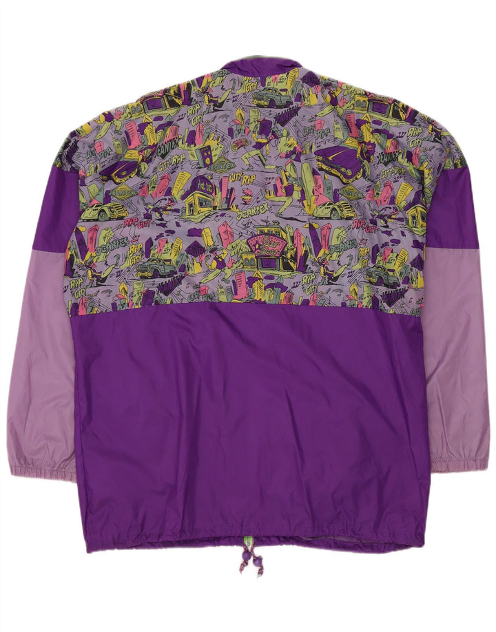 J JEANTEX Chaqueta impermeable holgada para hombre UK 40 Large Púrpura Colorblock