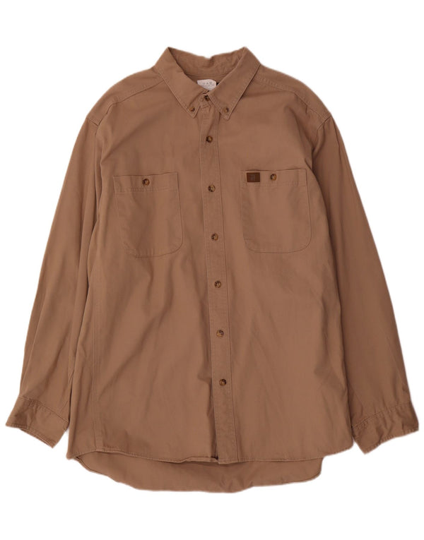 Camisa Wrangler Hombre XL Algodón Marrón