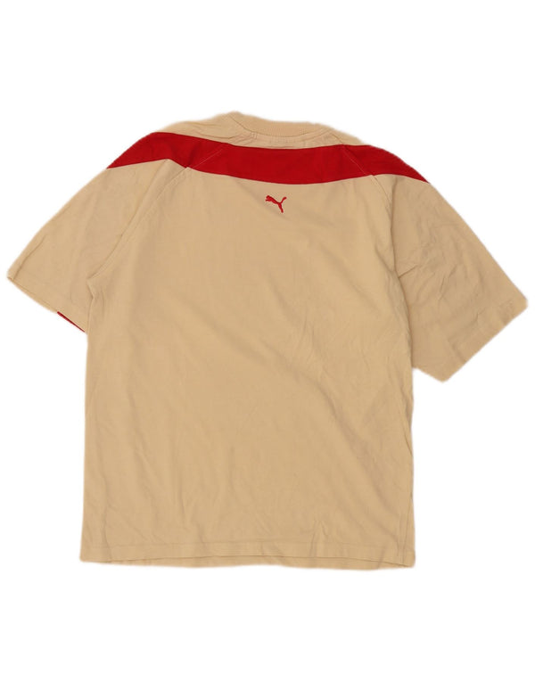 Puma Camiseta gráfica para hombre Top XS Beige Colorblock