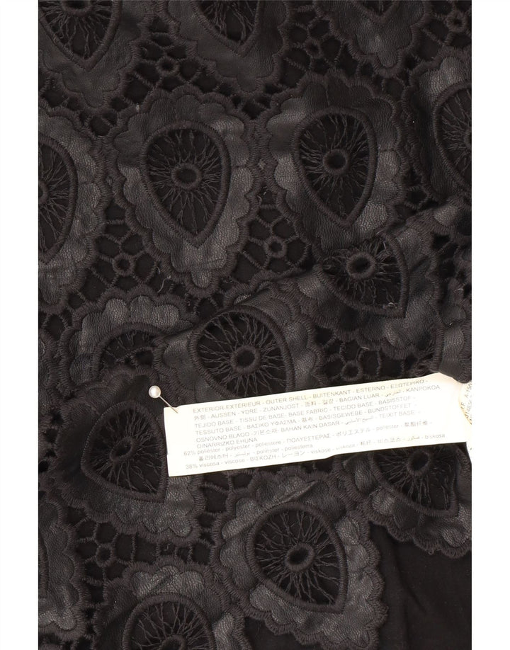 Zara Mujer Mini Falda Grande W30 Negro Geométrico Poliéster