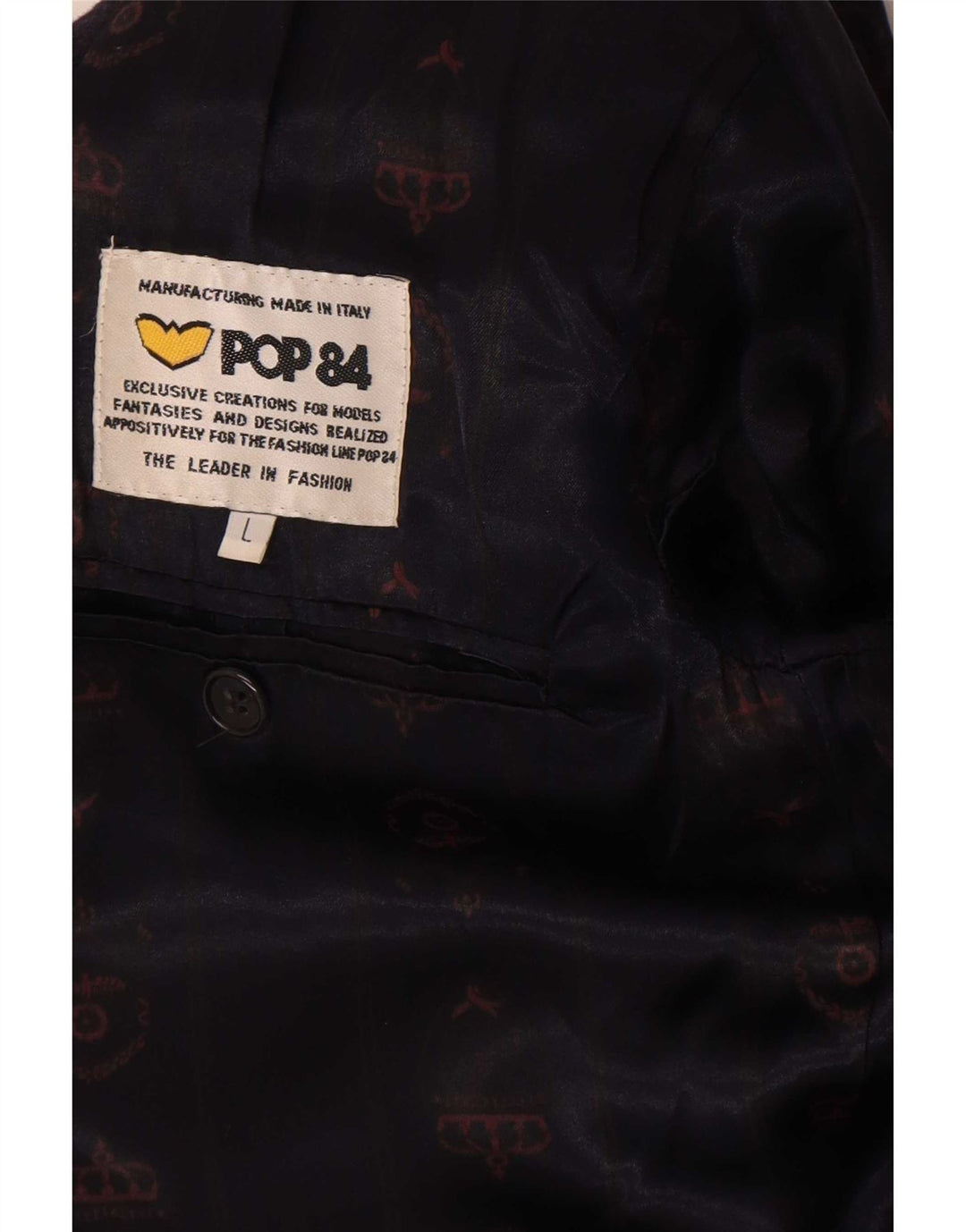 POP 84 Chaqueta tipo blazer de 2 botones para hombre UK 40 Large Black