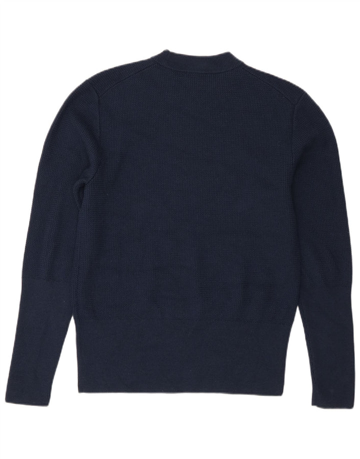 Cos Suéter de cuello redondo para mujer UK 14 Lana azul marino mediana