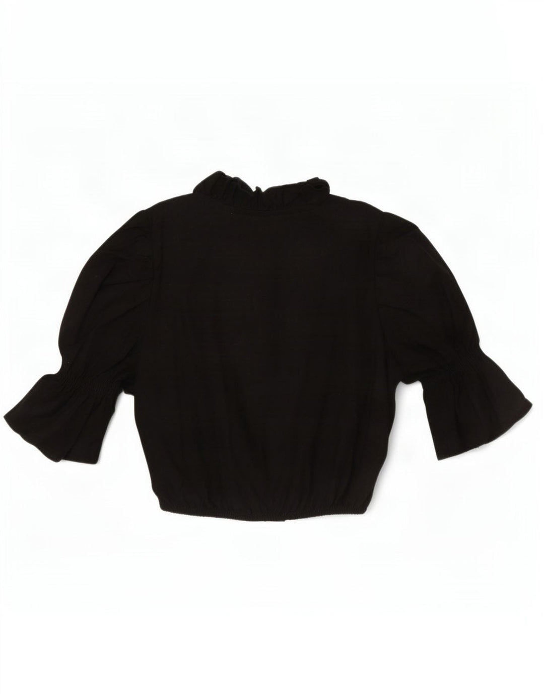 Alpenmarchen Blusa corta con volantes en la parte delantera para mujer EU 40 Medium Black