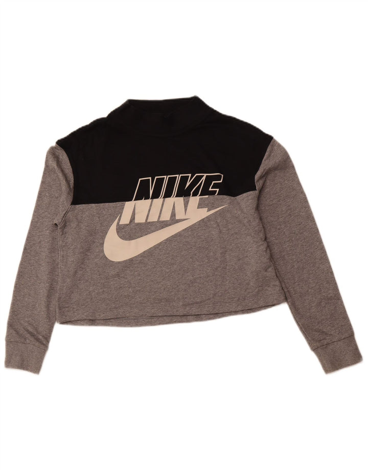 NIKE Sudadera corta de ajuste estándar para niñas 13-14 años XL Gris