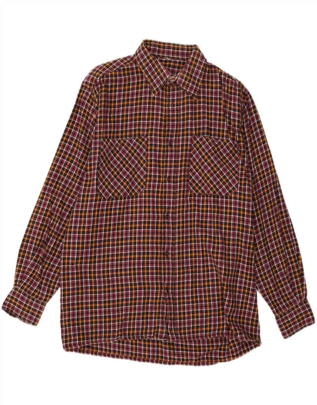 VINTAGE Camisa de franela para hombre Talla 41/42 Algodón a cuadros multicolor grande