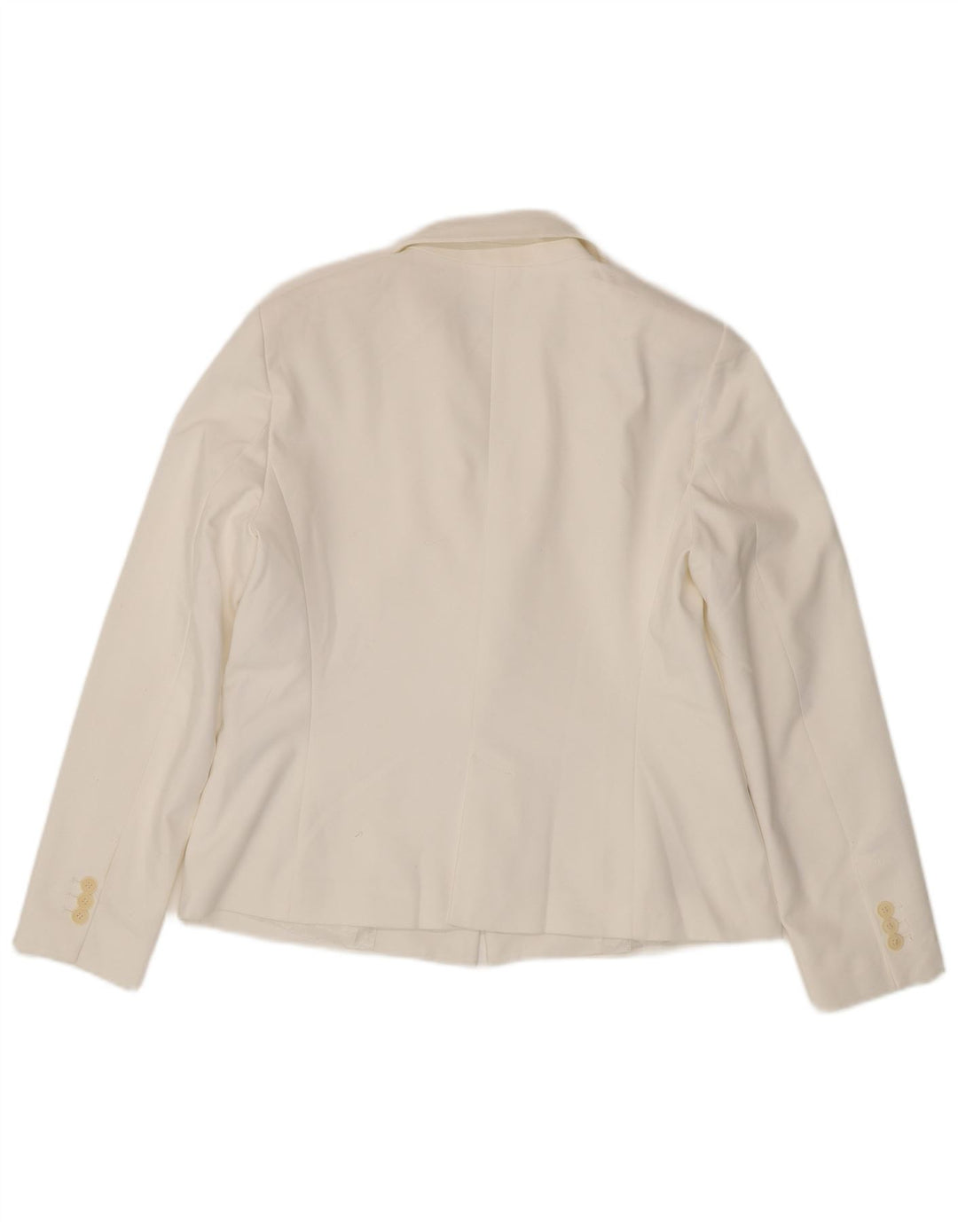 ZARA Chaqueta Blazer De 1 Botón Mujer ES 40 XL Poliéster Blanco