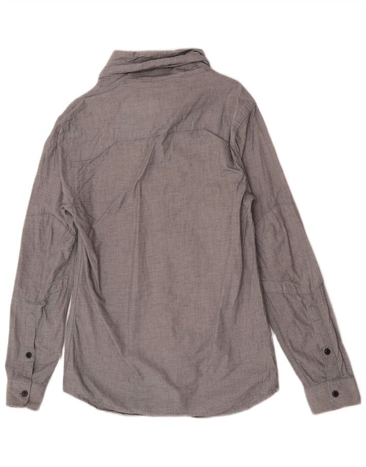 Jack & Jones Camisa con cuello vuelto para hombre, talla pequeña, algodón gris