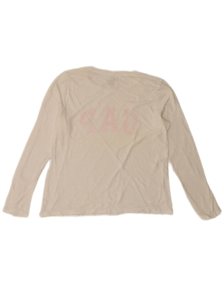 Gap Top gráfico para mujer de manga larga UK 46 Large White Cotton