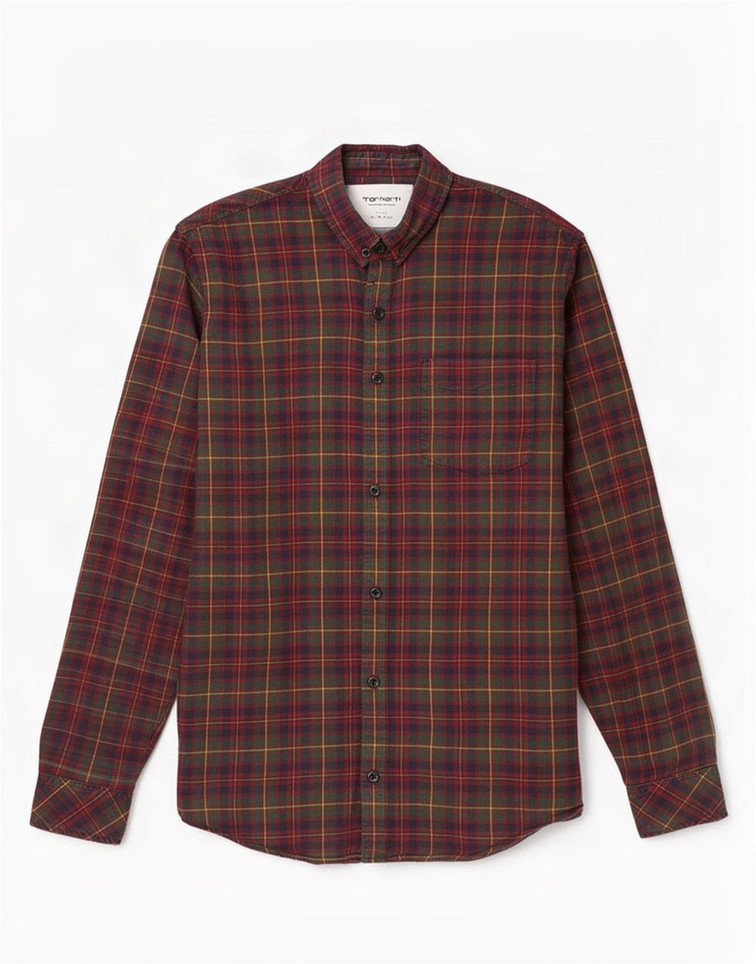 Carhartt Hombre Camisa De Franela XL Algodón A Cuadros Verdes