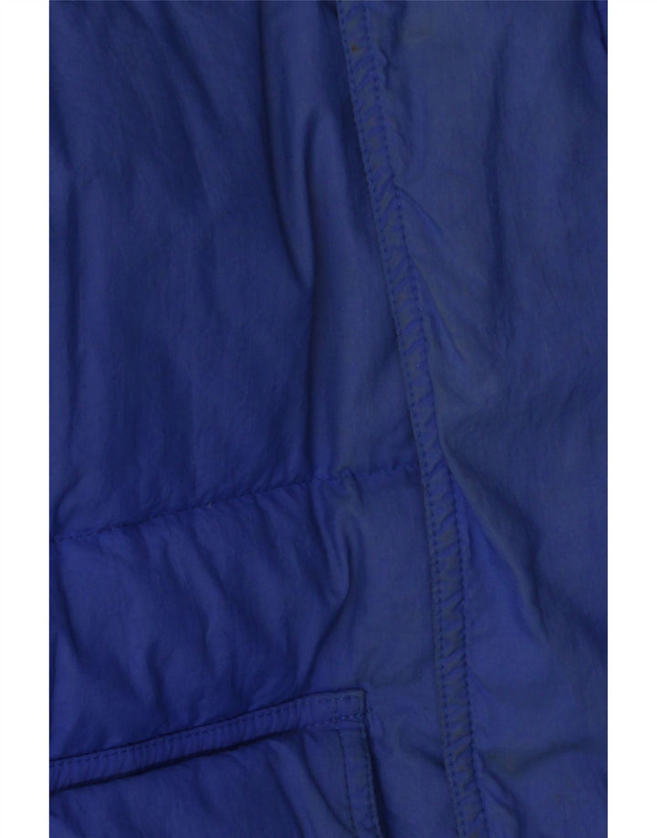 Vintage hombres chaqueta acolchada de gran tamaño Reino Unido 36 pequeño azul colorblock nylon