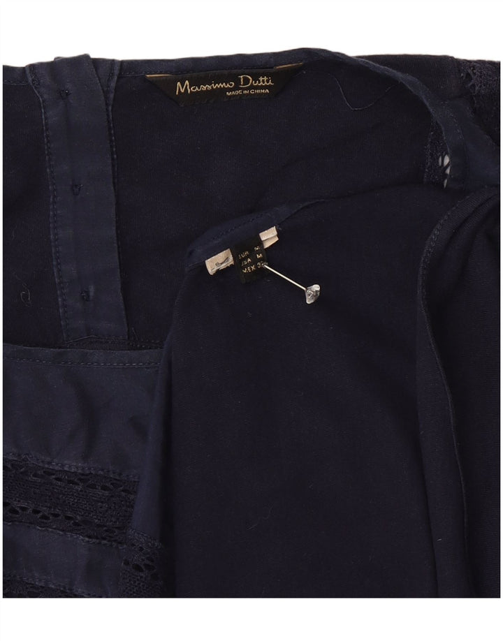 Massimo Dutti Camiseta Sin Mangas Mujer UK 12 Medium Azul Marino