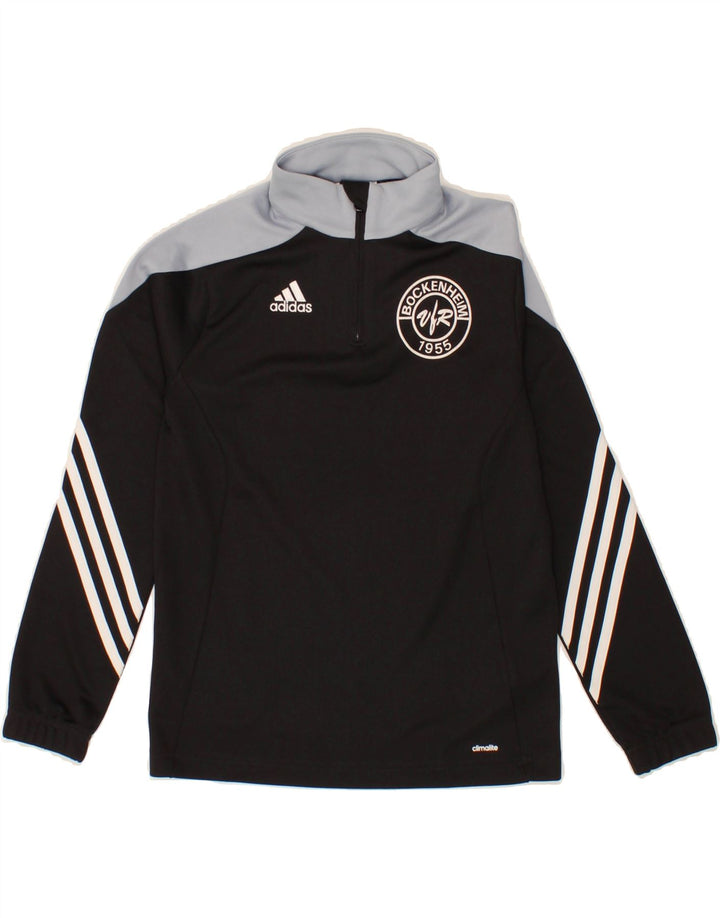 ADIDAS Boys Graphic Pullover Tracksuit Top 9-10 Years Medium Black Vintage Adidas and Second-Hand Adidas from Messina Hembry 