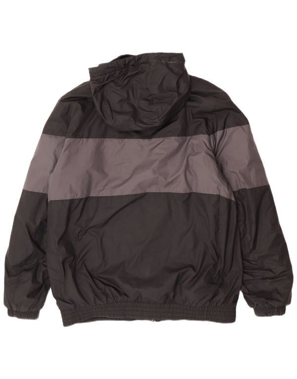 Nike Chaqueta cortavientos con capucha para hombre UK 40 Large Negro Colorblock Poliéster