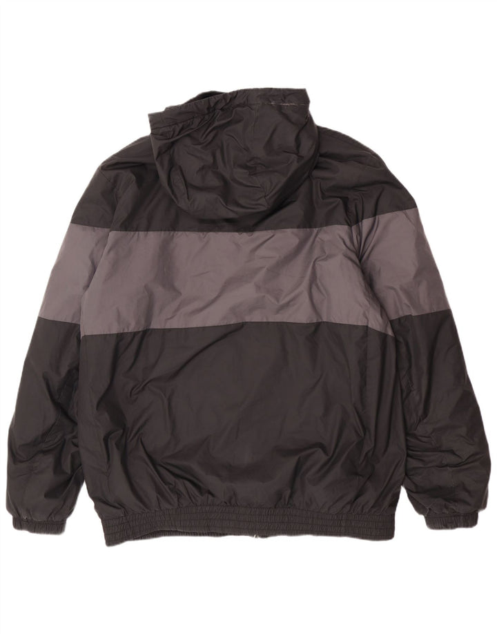 Nike Chaqueta cortavientos con capucha para hombre UK 40 Large Negro Colorblock Poliéster