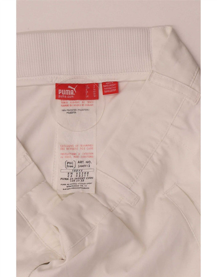 Puma Bermudas holgadas para mujer UK 10 Small W27 Poliéster blanco