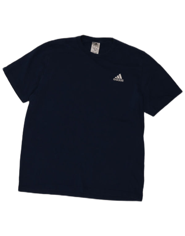 ADIDAS Camiseta Hombre Top Grande Azul Marino Algodón