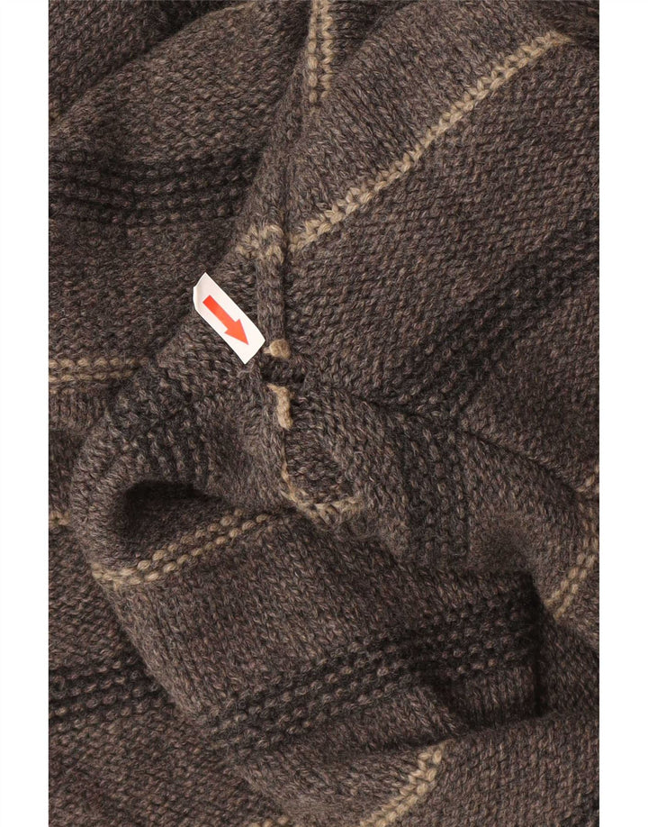 Jersey tipo jersey con cuello y cremallera para hombre de lana de cordero a rayas en gris grande de White Stuff