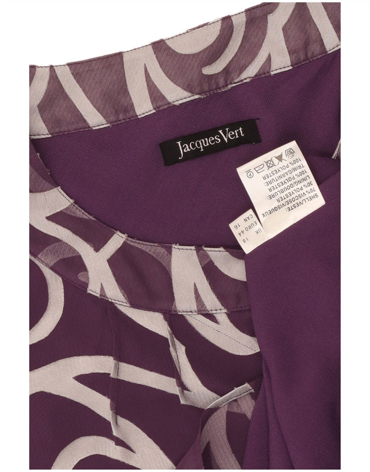 Jacques Vert Blusa con estampado abstracto para mujer UK 40 XL Viscosa morada