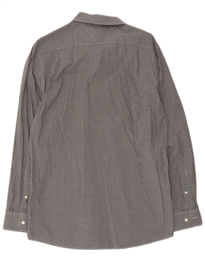Tommy Hilfiger Camisa Slim Fit para Hombre Talla 15 1/2 Medium Black Gingham