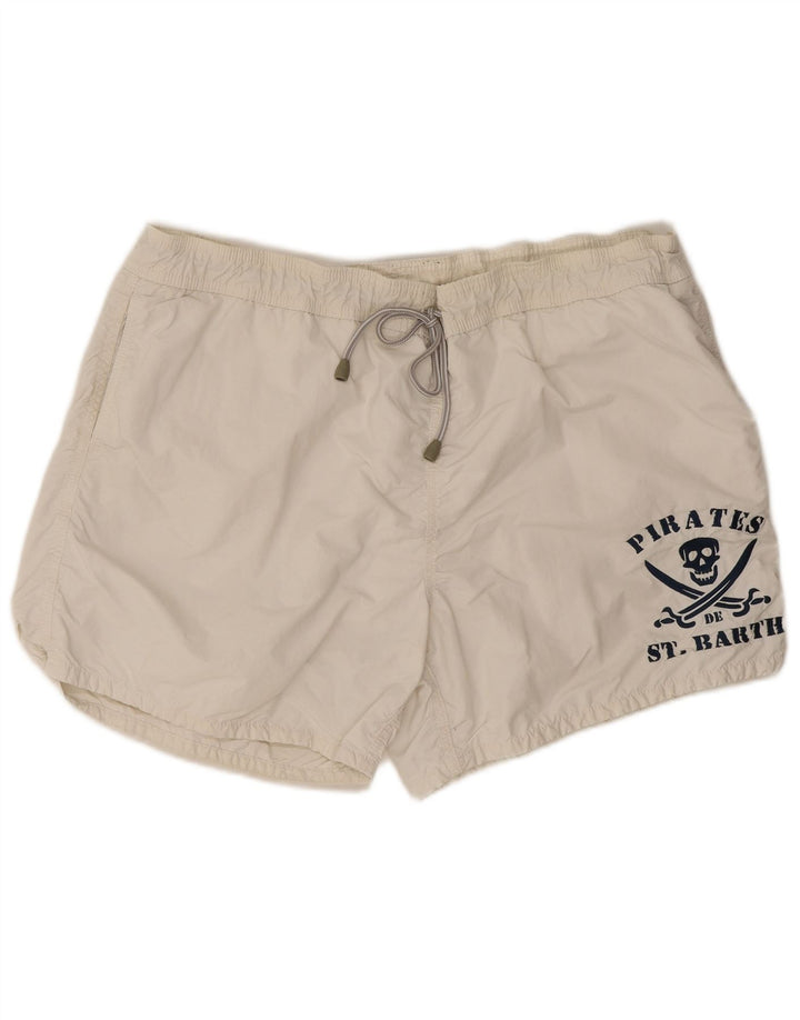 Saint Barth Hombre Bañador Gráfico 2XL Poliamida Blanca