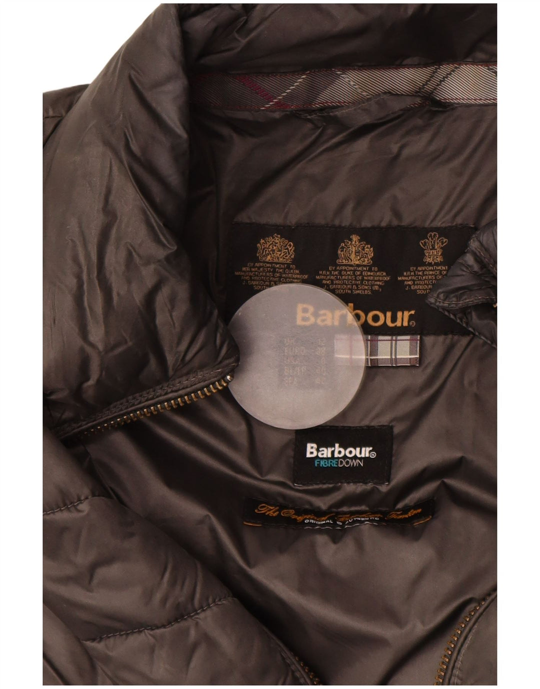 Barbour Chaqueta Acolchada Mujer UK 42 Poliamida Gris Medio
